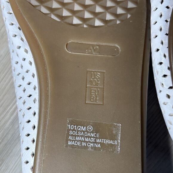 AEROSOLES A2 Stitch N Turn White Leather Ballerina Flat Cutout MEMORY FOAM 10.5 - Picture 11 of 11